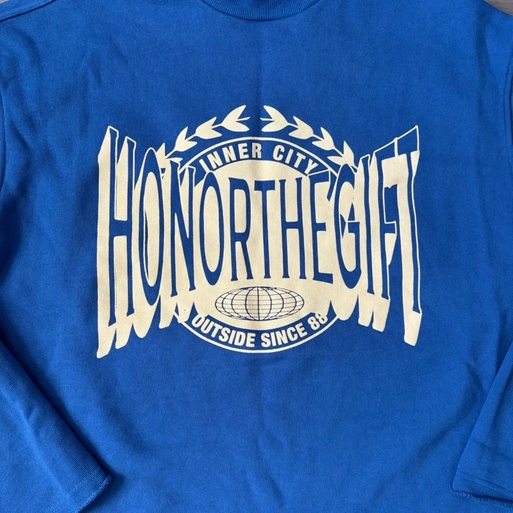 Honor The Gift Inner City Auto Club Graphic Crew Neck‎ Sweatshirt Sz XL Blue